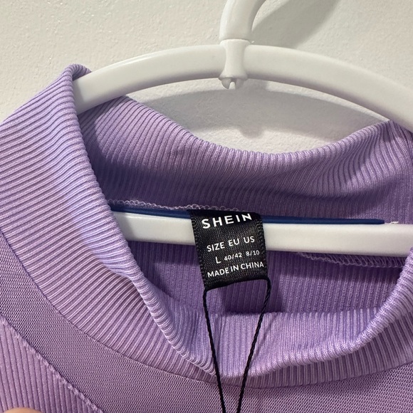 SHEIN Asymmetric Purple Long-Sleeve Bodysuit - Picture 5 of 6